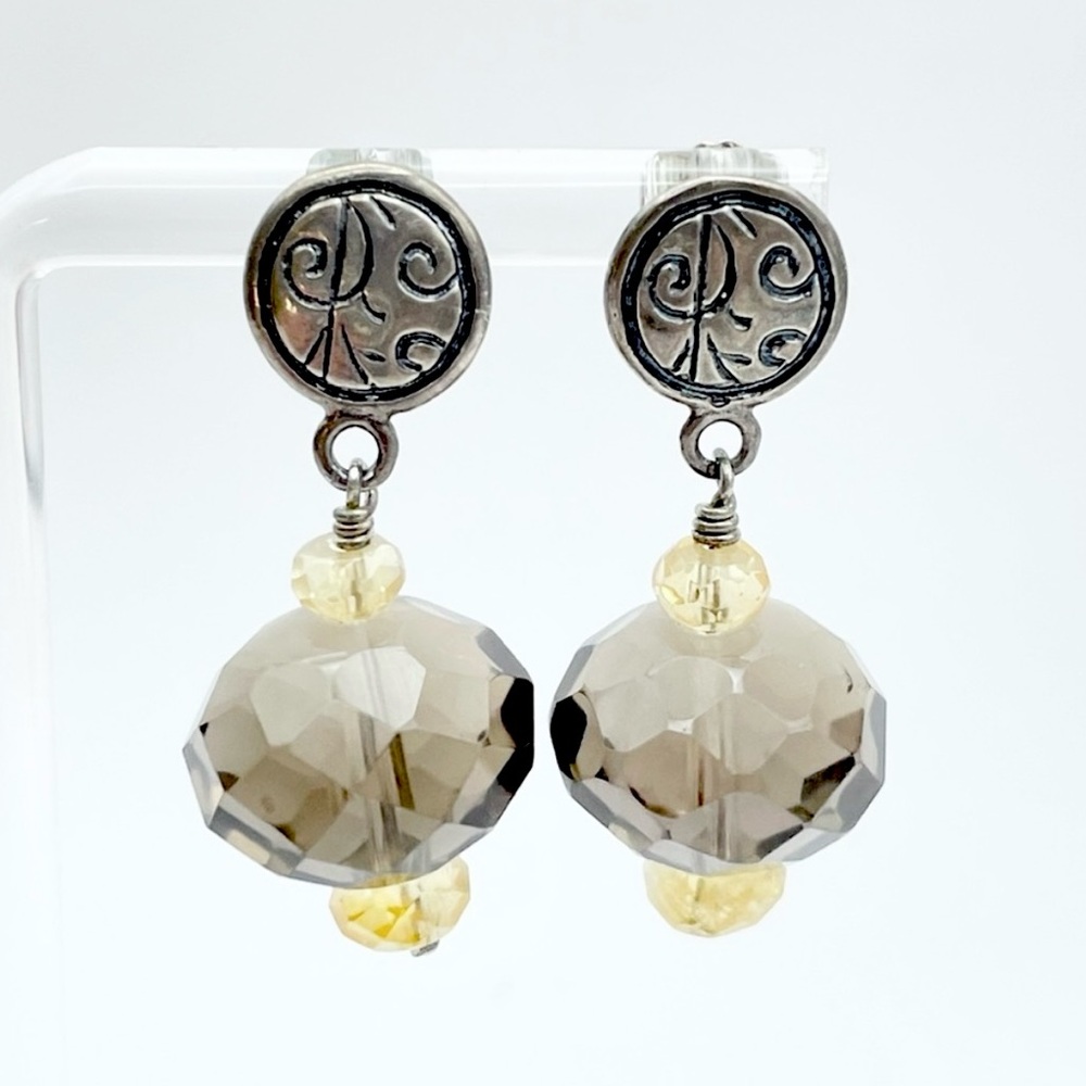Silpada Smoky Quartz and Citrine Sterling Silver Earrings - P1419